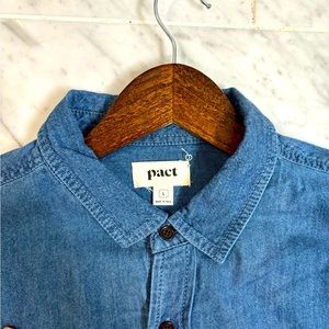 Pact Chambray Denim Button Up Shirt